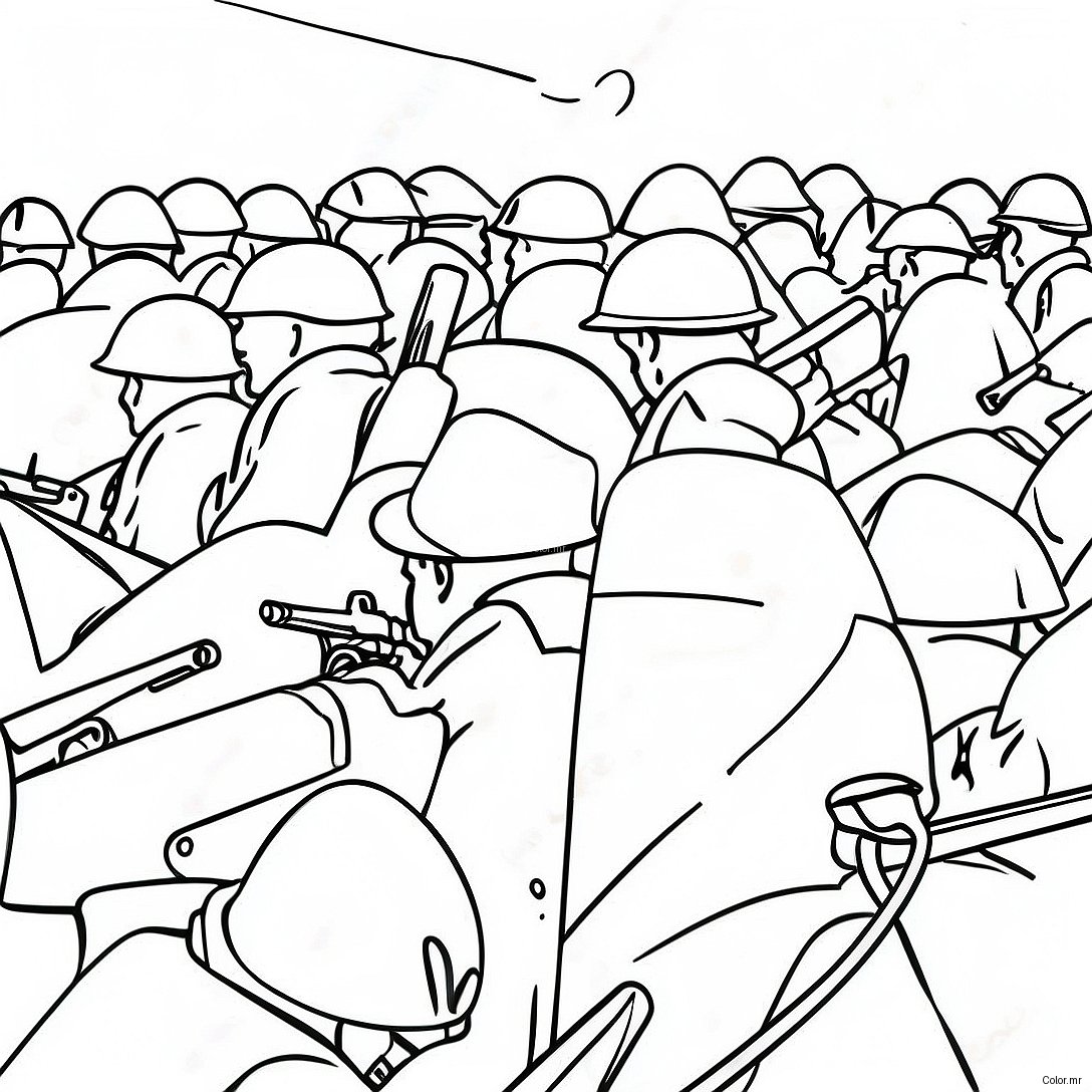 World War 1 Soldiers In Battle Coloring Page 33101 17353