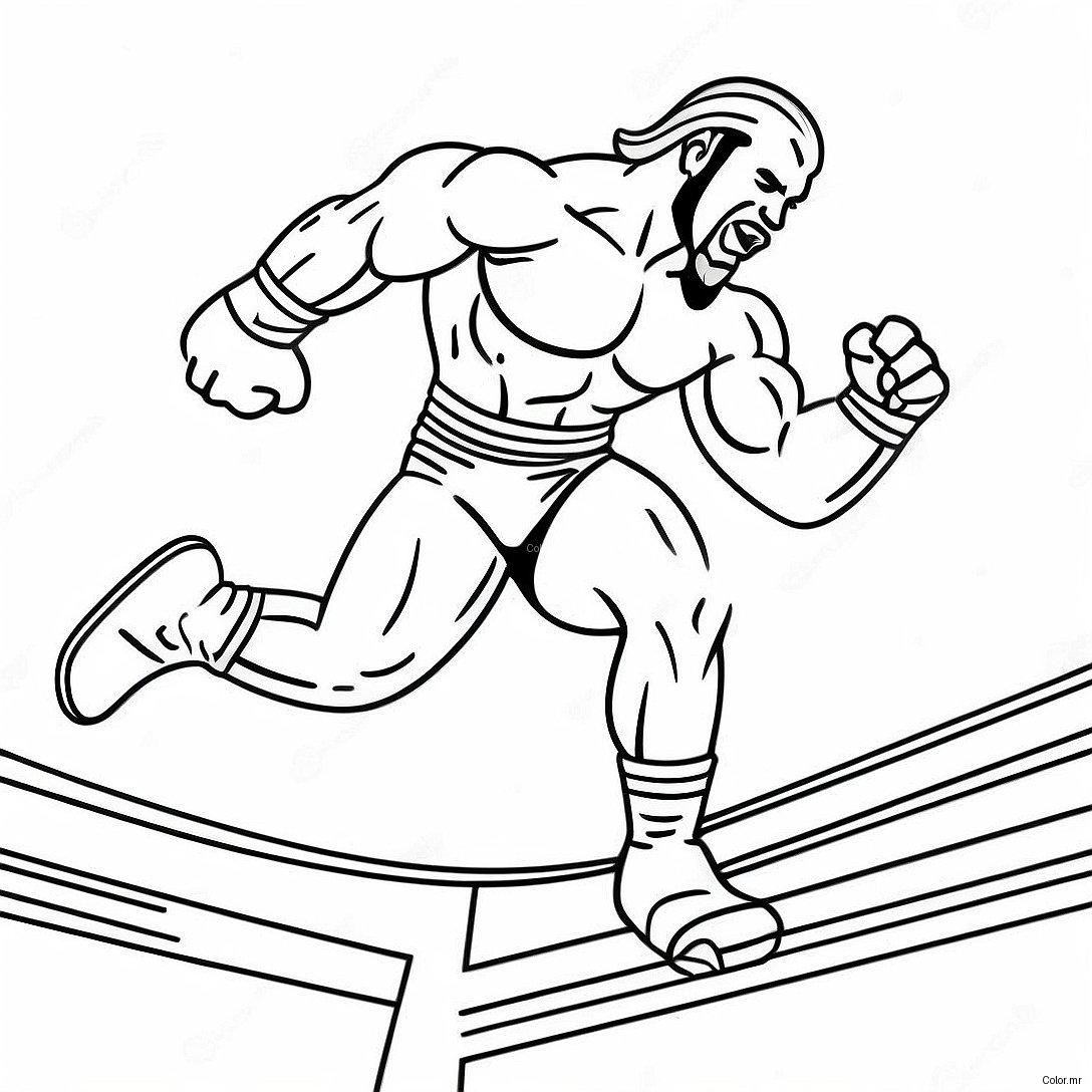 Wwe Wrestler Jumping On Opponent Coloring Page 12508 10406
