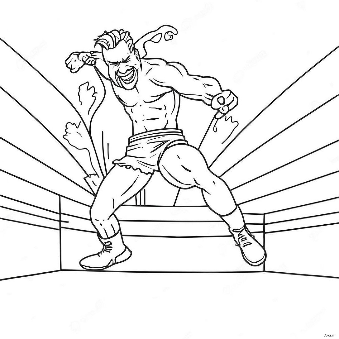 Wwe Wrestler Jumping On Opponent Coloring Page 15530 13153