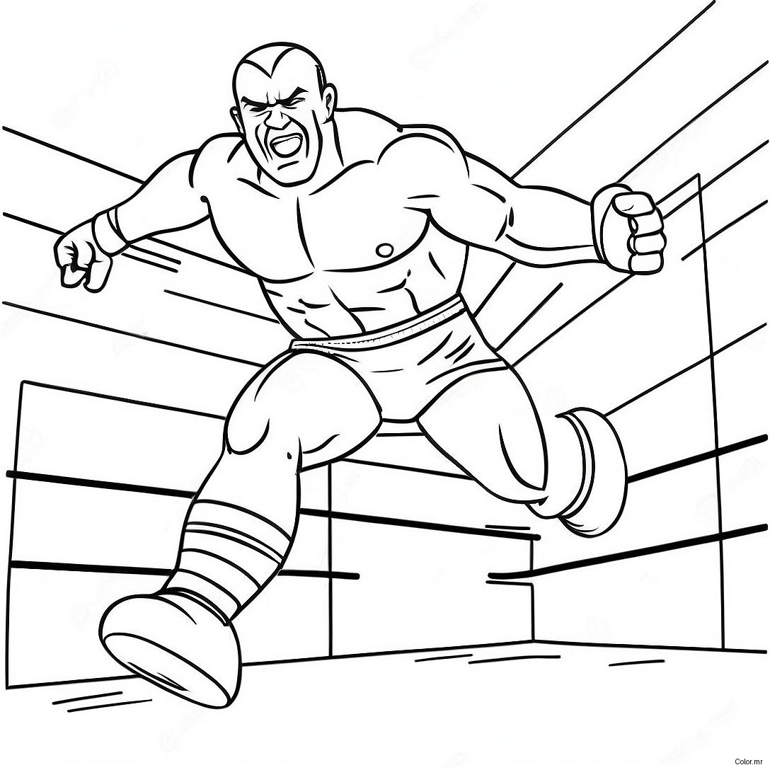 Wwe Wrestler Jumping On Opponent Coloring Page 15530 13155