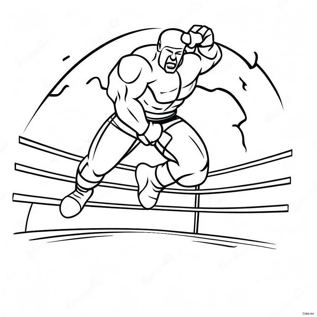 Wwe Wrestler Jumping On Opponent Coloring Page 16983 14298