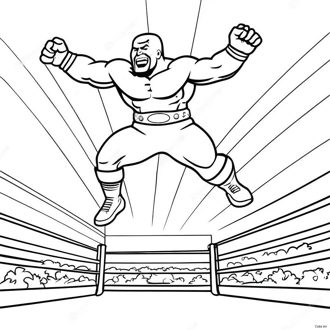 Wwe Wrestler Jumping On Opponent Coloring Page 20752 19225