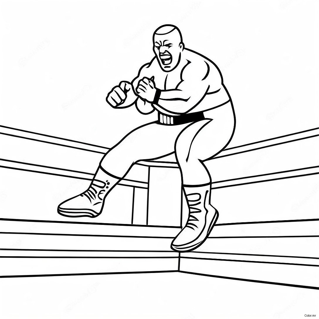 Wwe Wrestler Jumping On Opponent Coloring Page 24104 22193