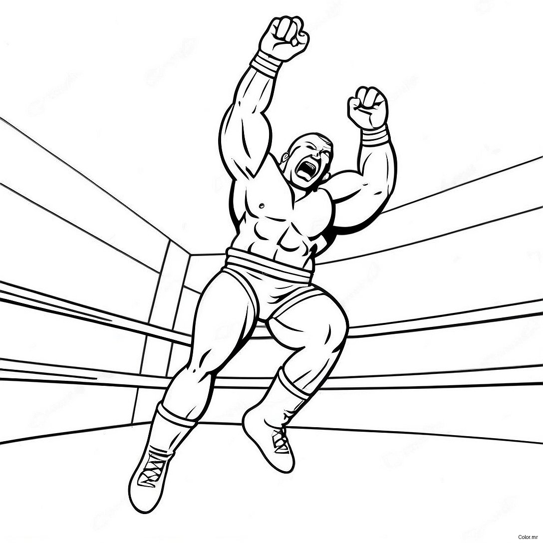 Wwe Wrestler Jumping On Opponent Coloring Page 24615 22594