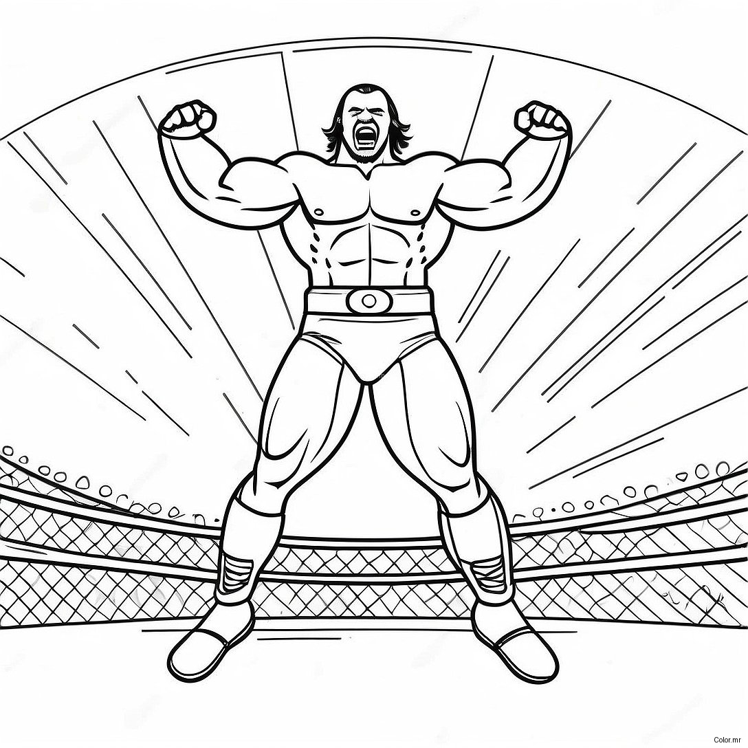 Wwe Wrestler Jumping On Opponent Coloring Page 24615 22596