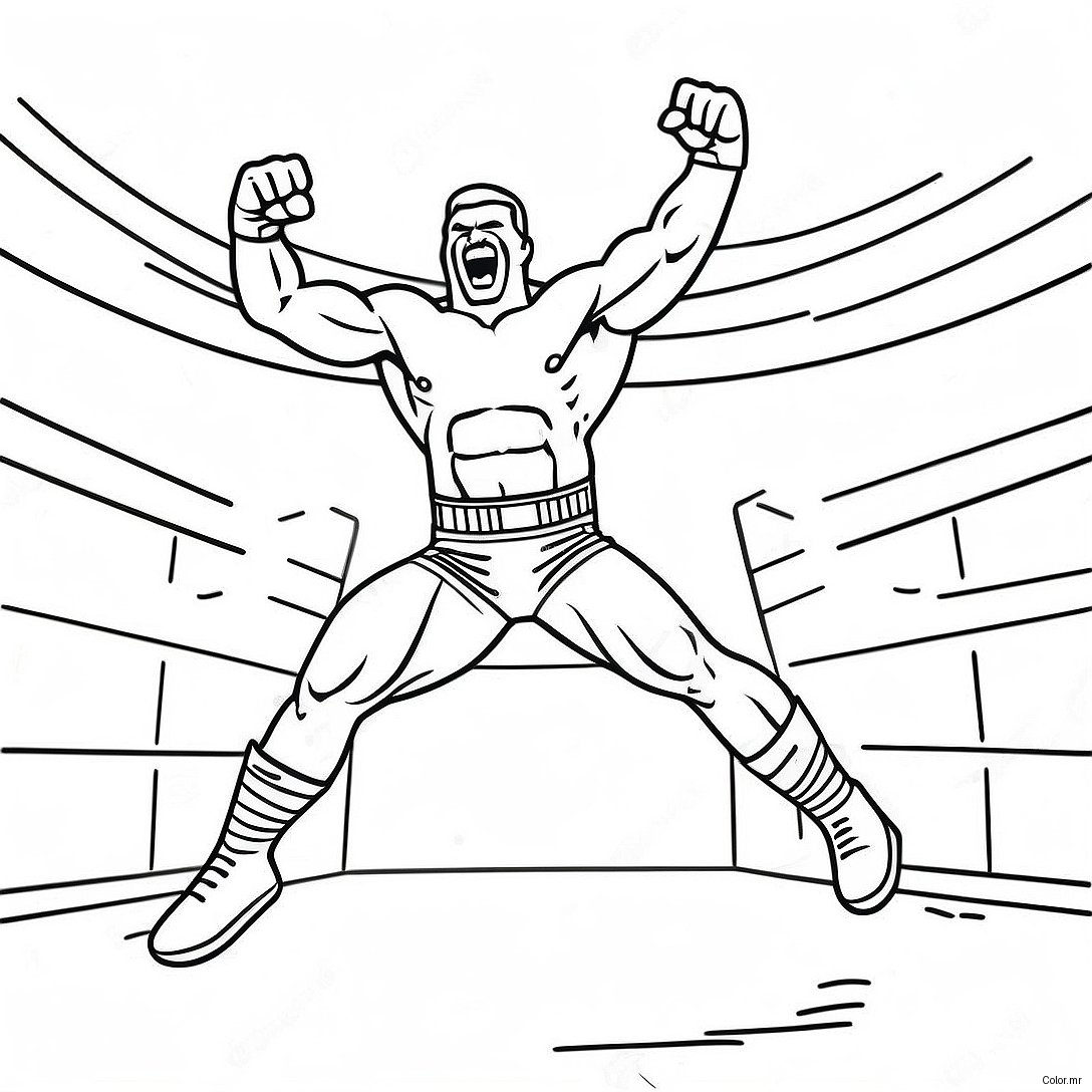 Wwe Wrestler Jumping On Opponent Coloring Page 28225 25613