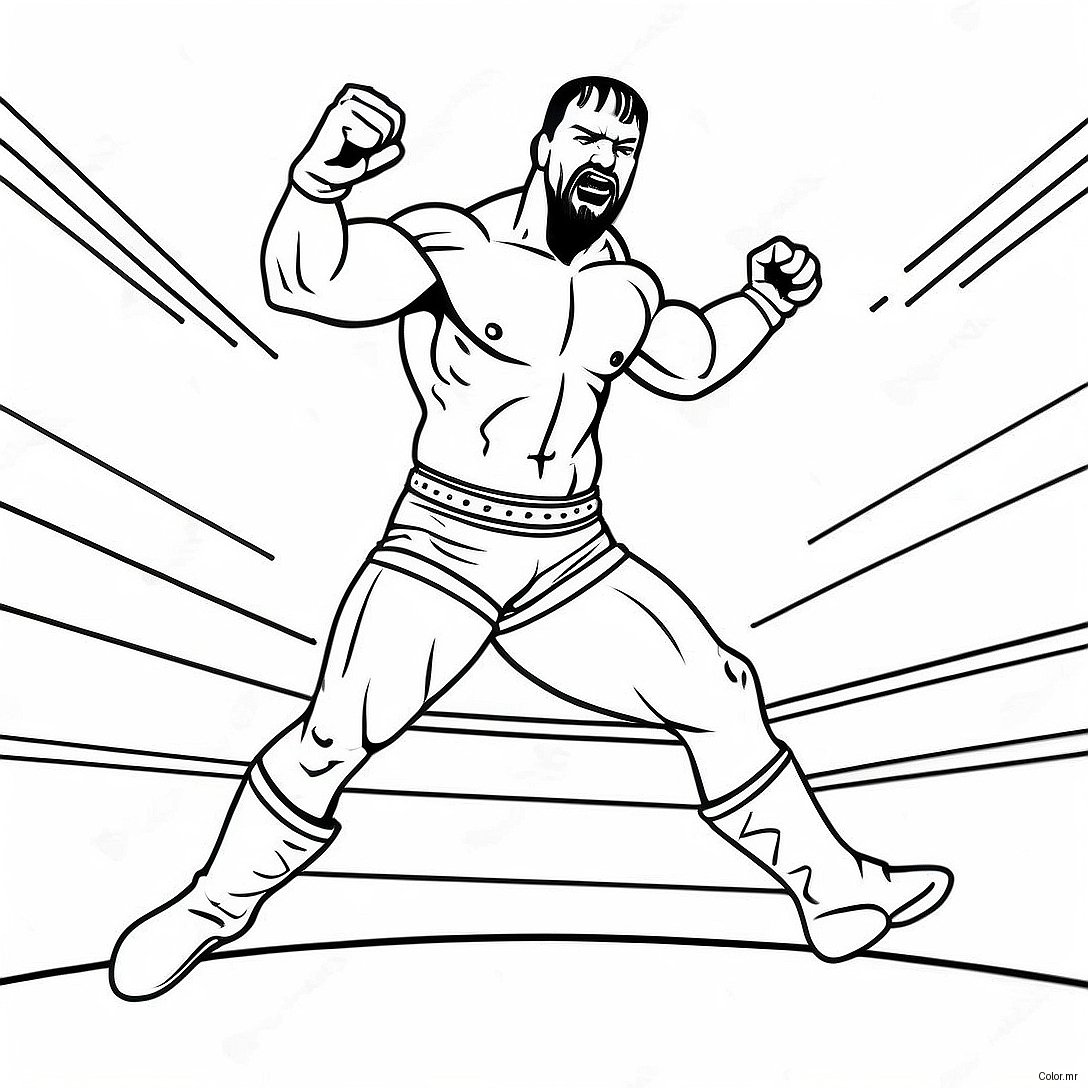 Wwe Wrestler Jumping On Opponent Coloring Page 28225 25615