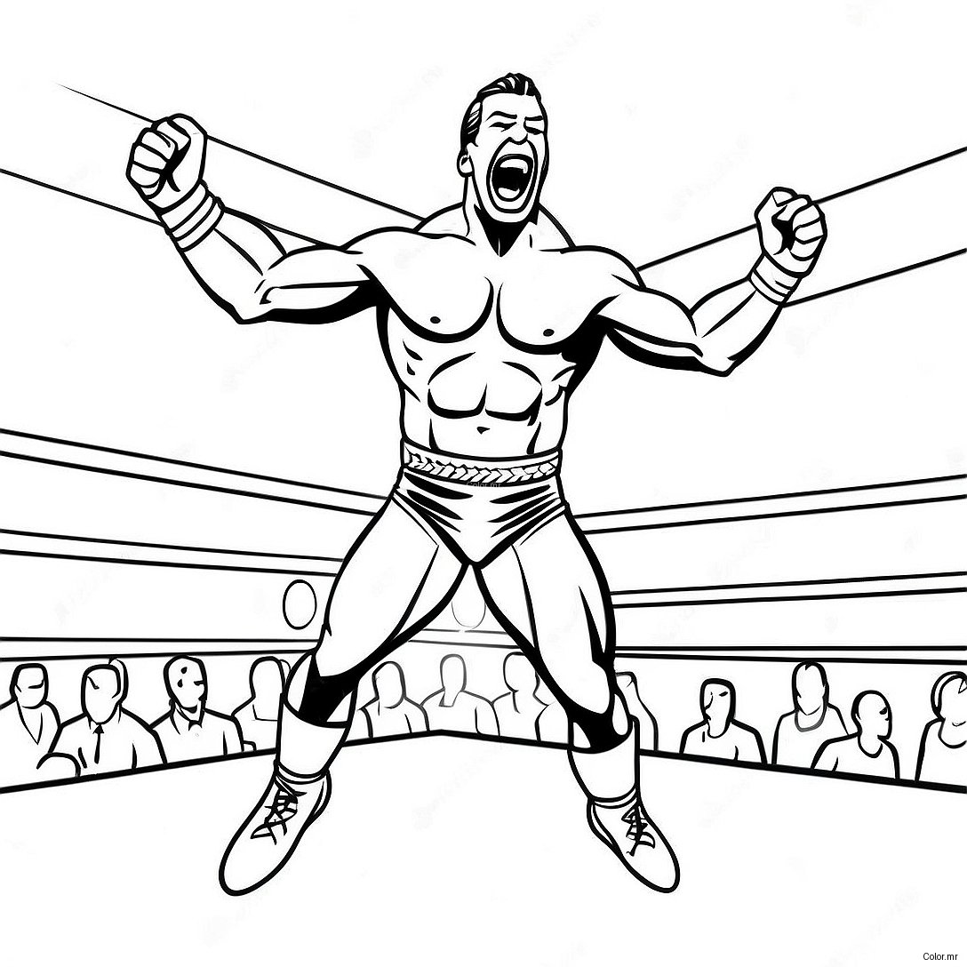 Wwe Wrestler Jumping On Opponent Coloring Page 28225 25616
