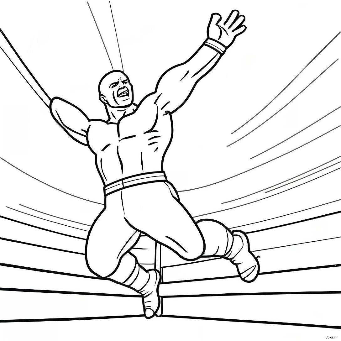 Wwe Wrestler Jumping On Opponent Coloring Page 29307 26461