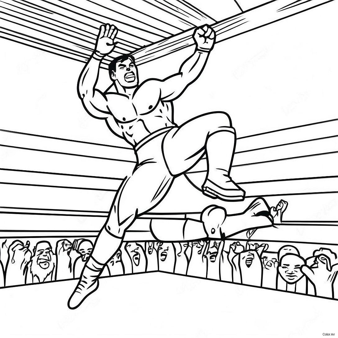 Wwe Wrestler Jumping On Opponent Coloring Page 29307 26462