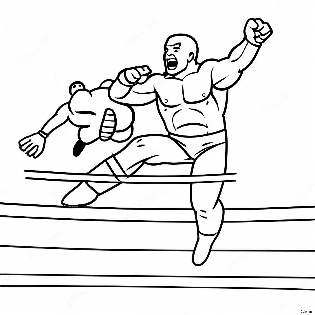 Wwe Wrestler Jumping On Opponent Coloring Page 29307 26463