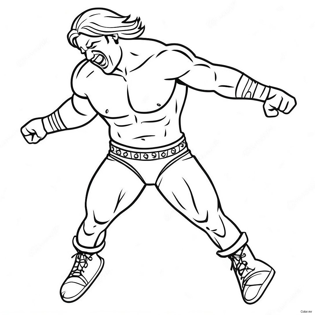 Wwe Wrestler Jumping On Opponent Coloring Page 32511 16897