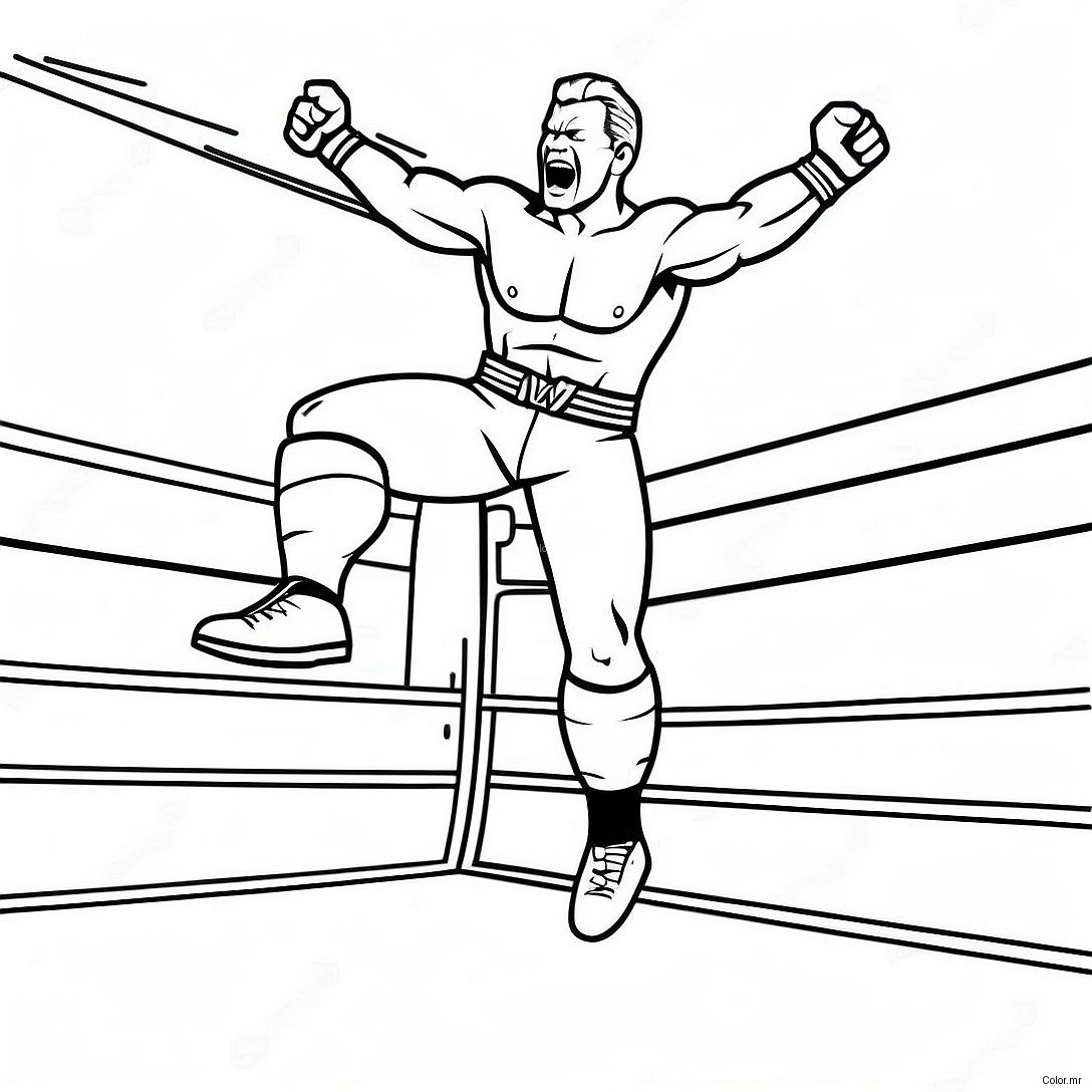 Wwe Wrestler Jumping On Opponent Coloring Page 32511 16898