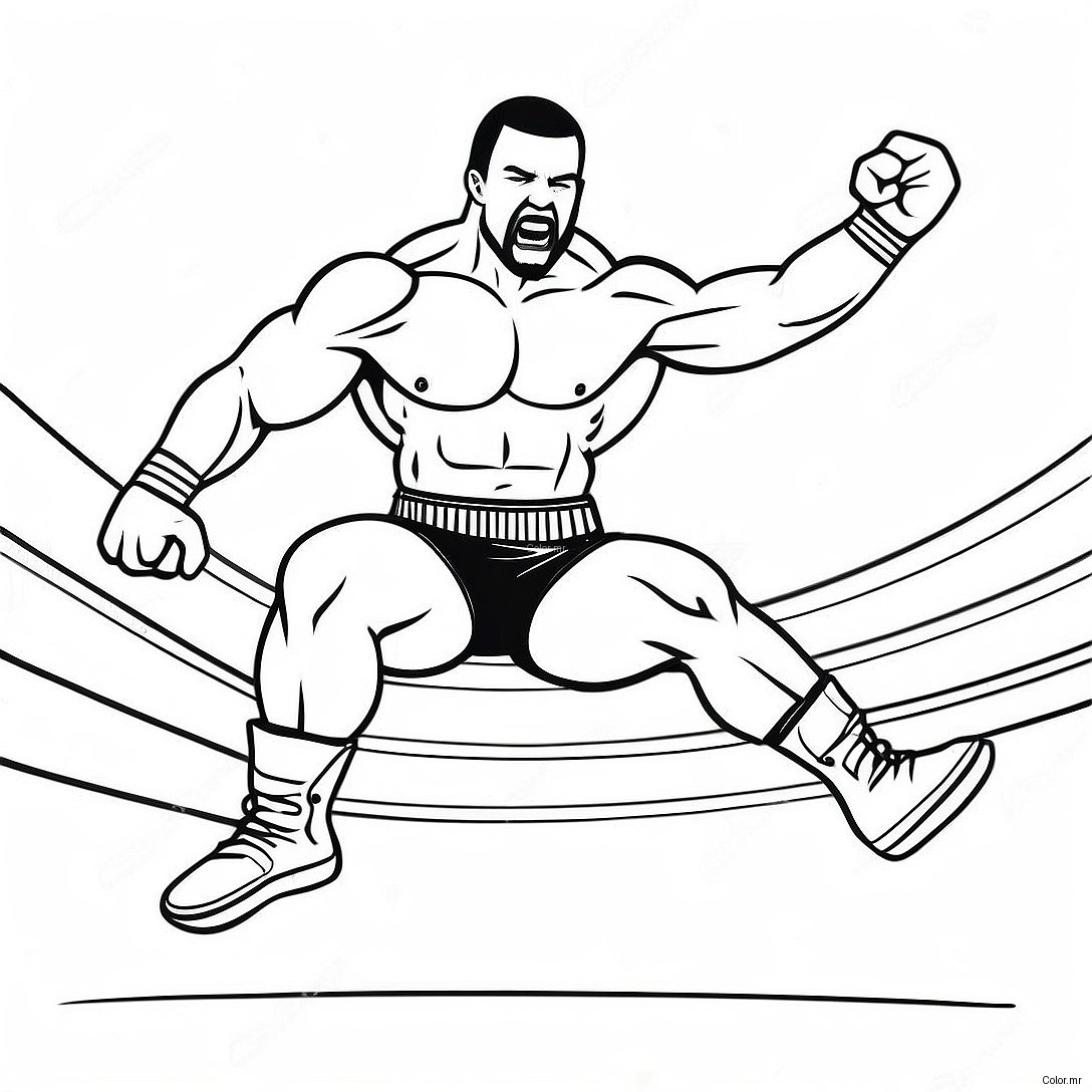 Wwe Wrestler Jumping On Opponent Coloring Page 32511 16900
