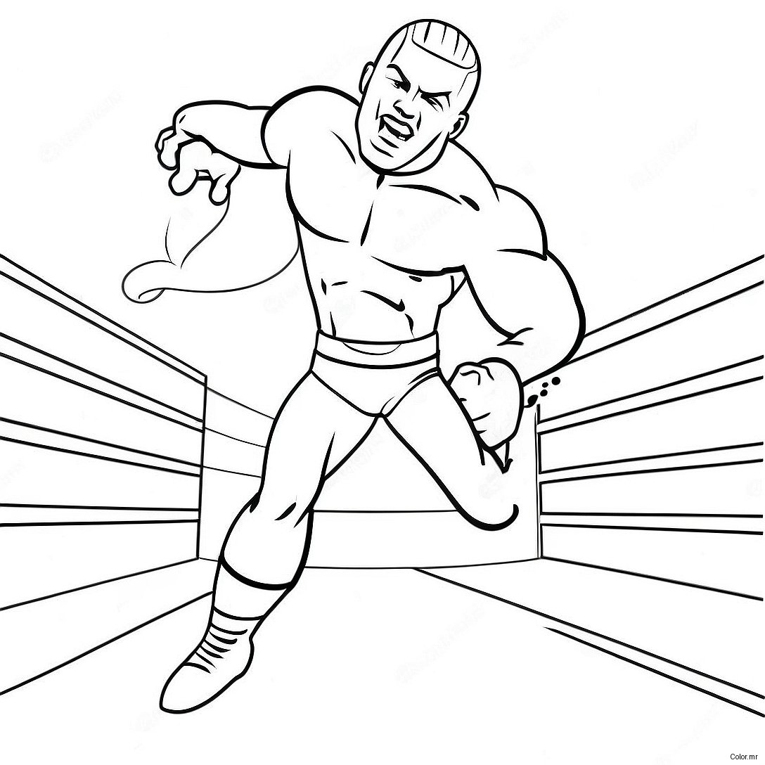 Wwe Wrestler Jumping On Opponent Coloring Page 33782 17901