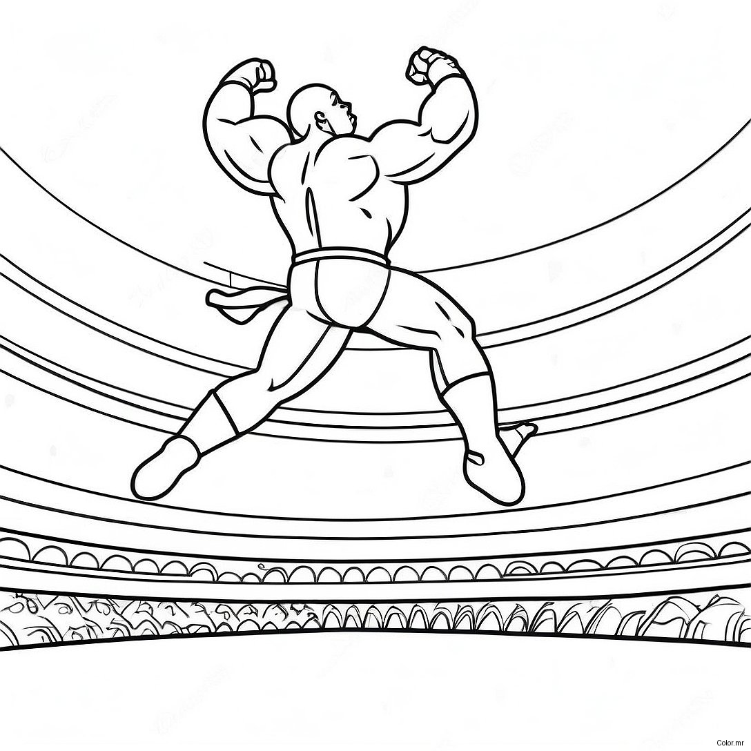 Wwe Wrestler Jumping On Opponent Coloring Page 33782 17904