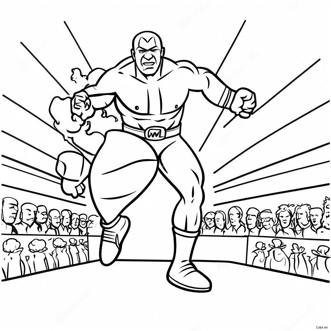 Wwe Wrestler Jumping On Opponent Coloring Page 41349 34332