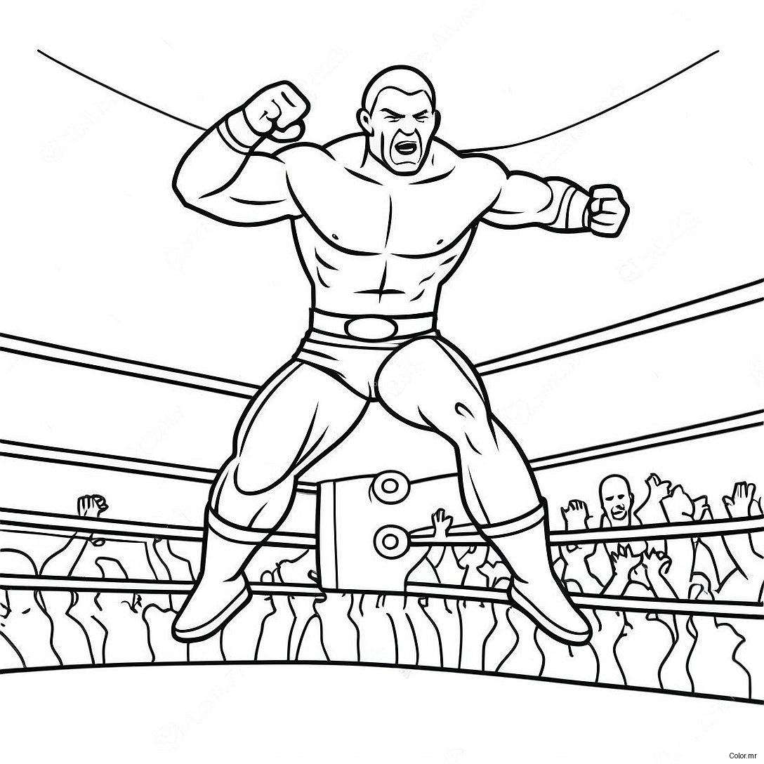 Wwe Wrestler Jumping On Opponent Coloring Page 47544 39550
