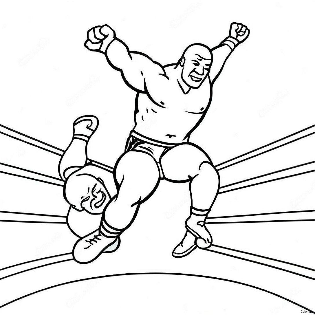 Wwe Wrestler Jumping On Opponent Coloring Page 47544 39551