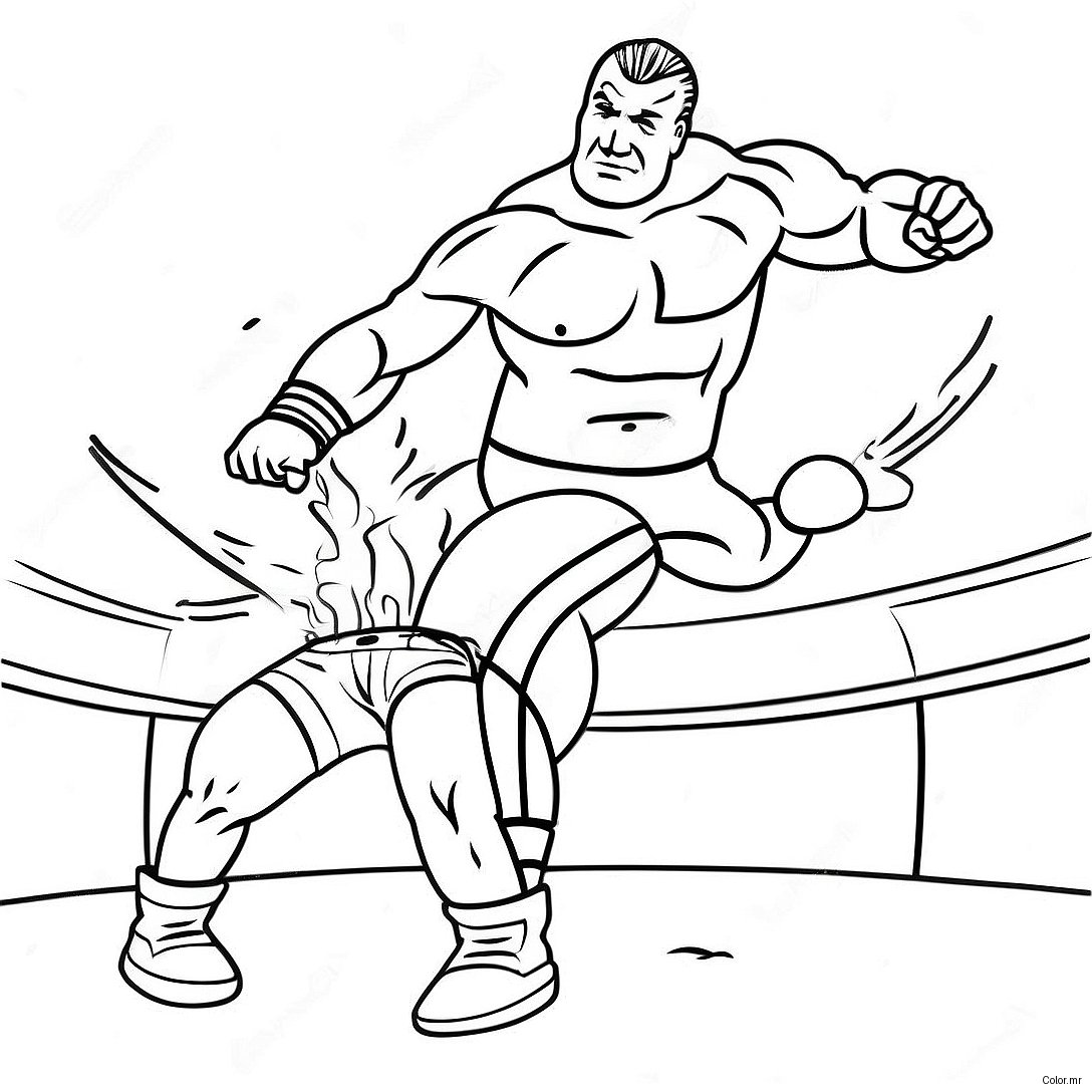 Wwe Wrestler Jumping On Opponent Coloring Page 47544 39552