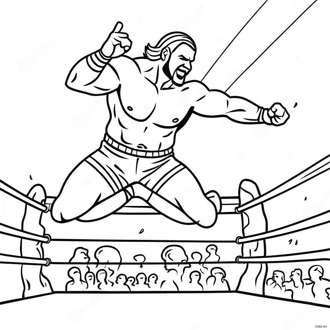 Wwe Wrestler Jumping On Opponent Coloring Page 4932 3967