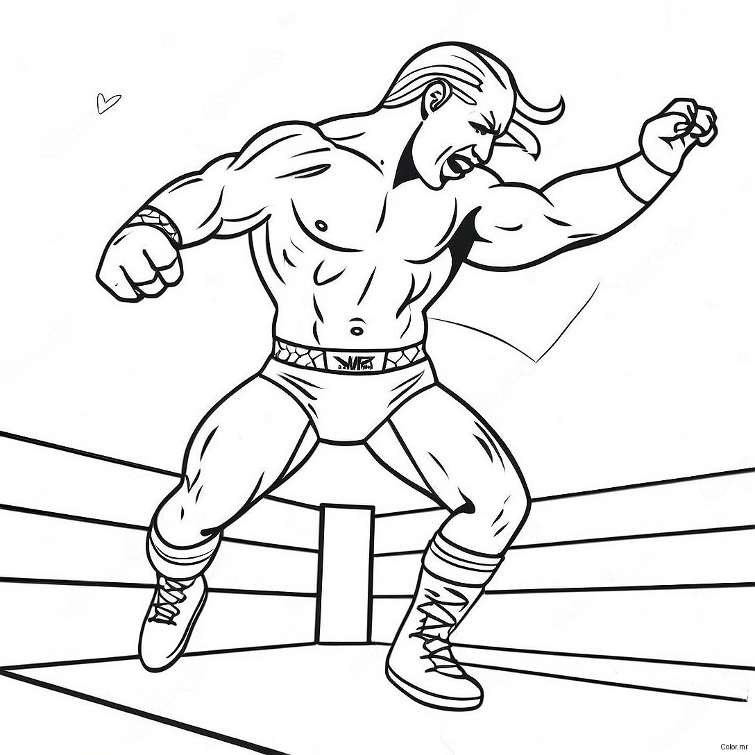 Wwe Wrestler Jumping On Opponent Coloring Page 62147 51497