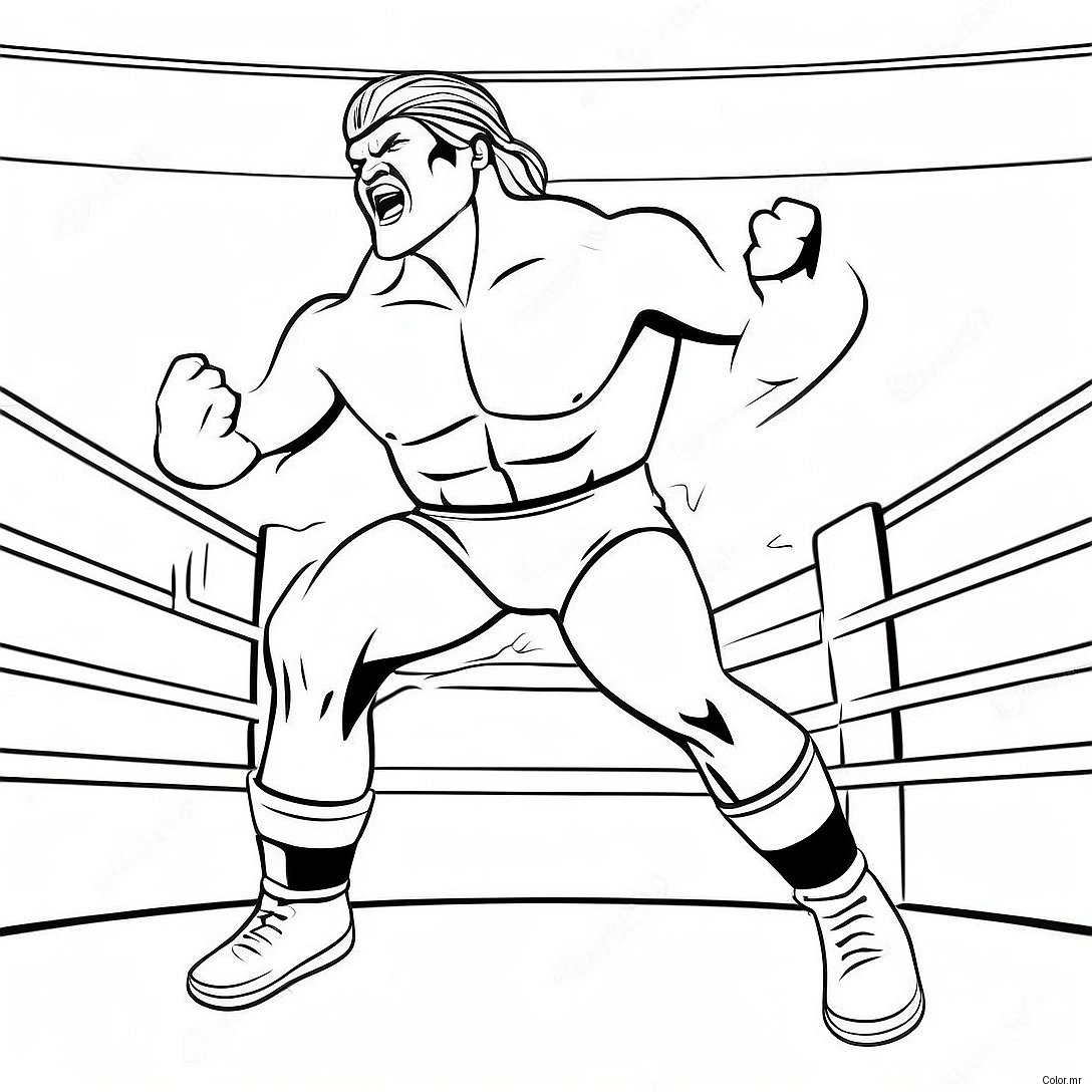 Wwe Wrestler Jumping On Opponent Coloring Page 62147 51498