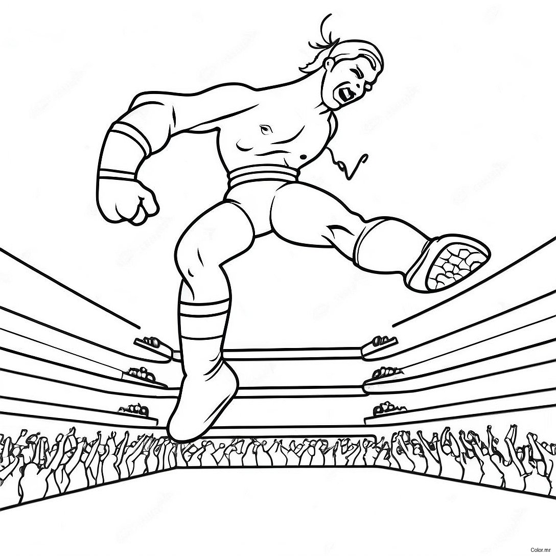 Wwe Wrestler Jumping On Opponent Coloring Page 62147 51500