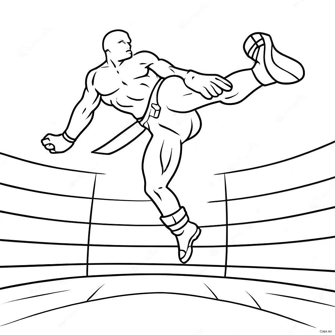 Wwe Wrestler Jumping On Opponent Coloring Page 62738 51961