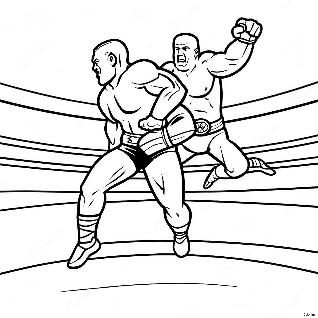 Wwe Wrestler Jumping On Opponent Coloring Page 62738 51962