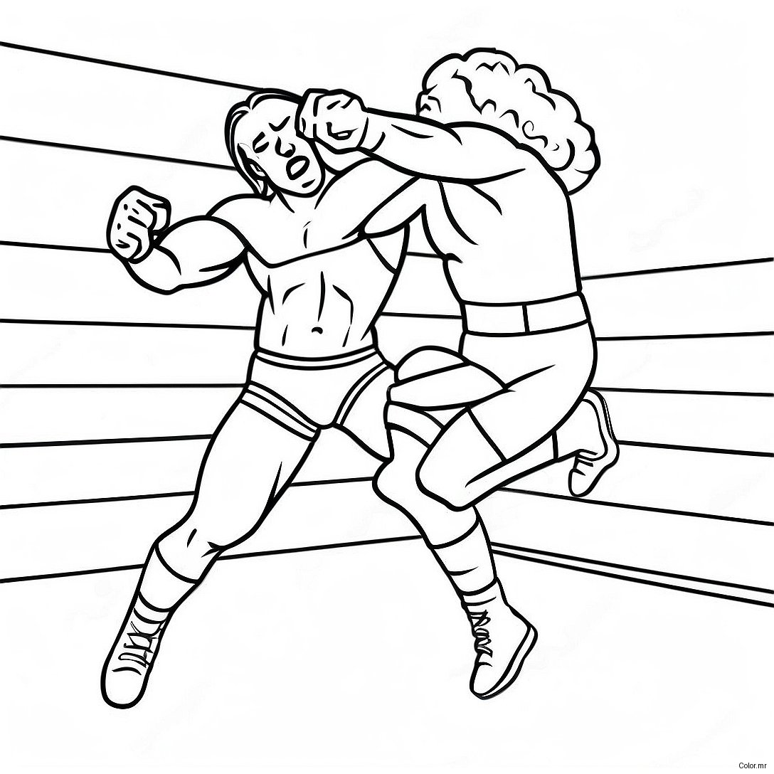 Wwe Wrestler Jumping On Opponent Coloring Page 62738 51963