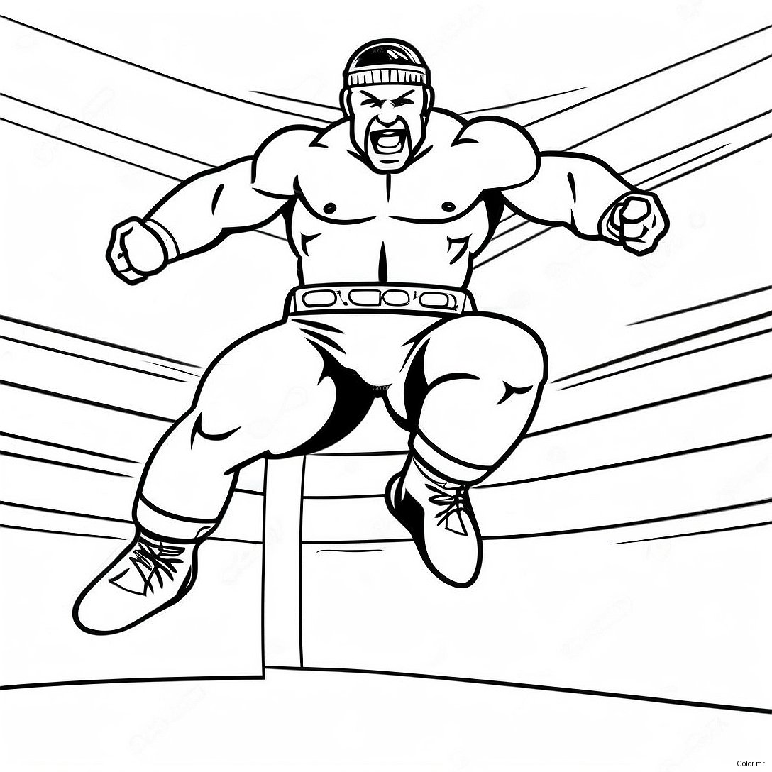 Wwe Wrestler Jumping On Opponent Coloring Page 62738 51964