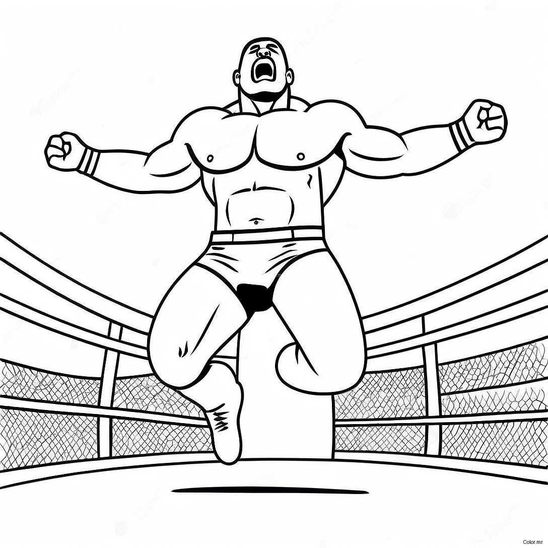 Wwe Wrestler Jumping On Opponent Coloring Page 66951 55263