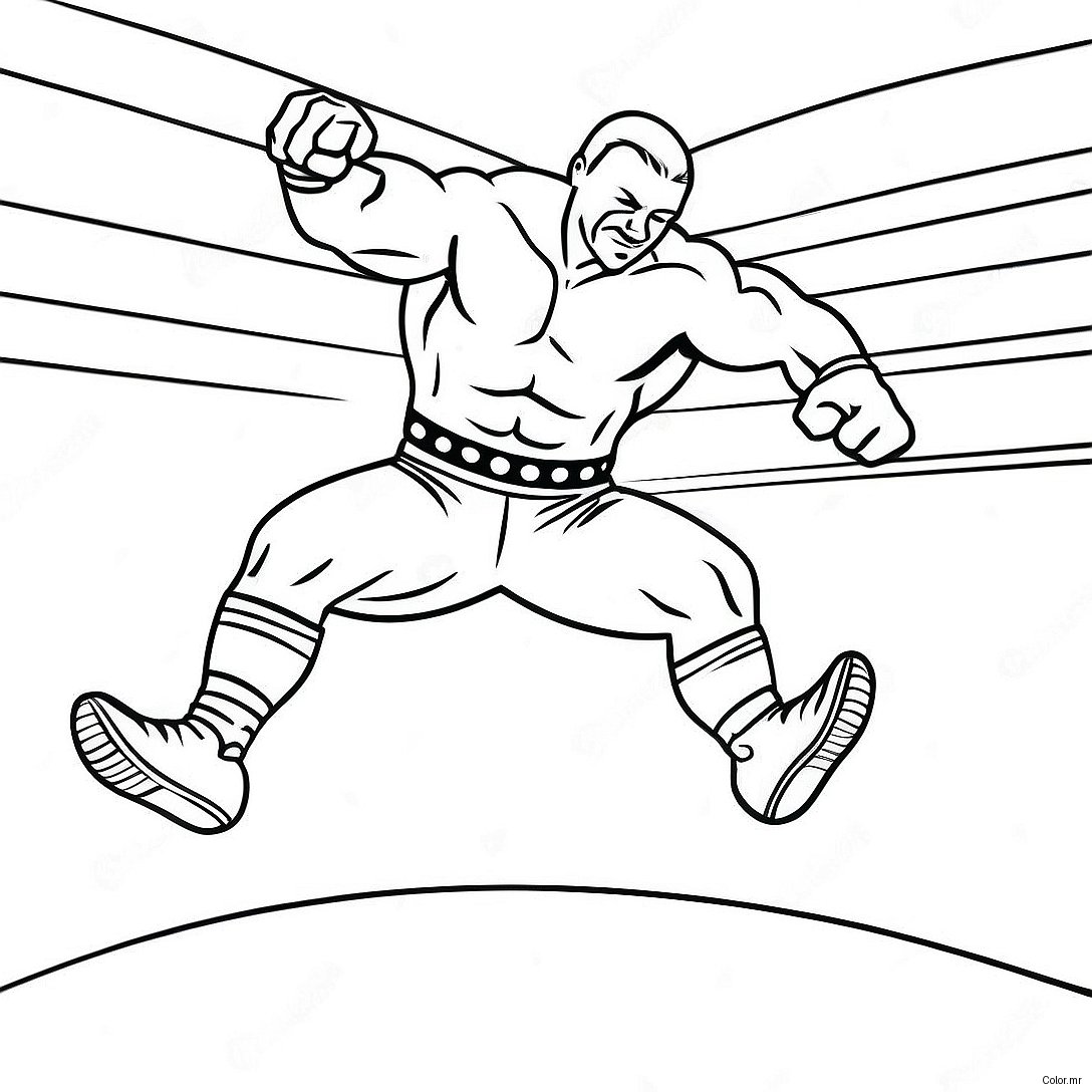 Wwe Wrestler Jumping On Opponent Coloring Page 66951 55264