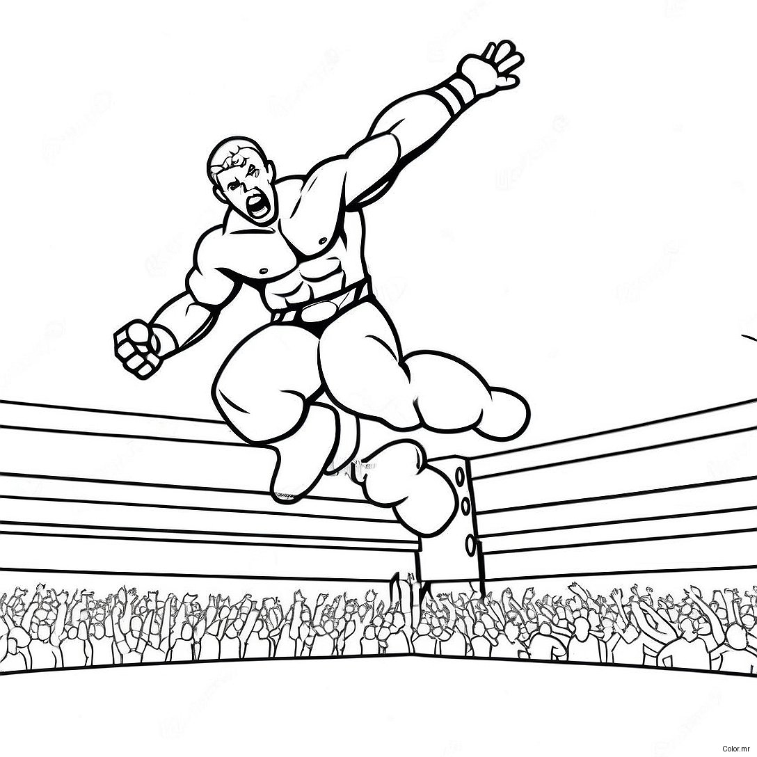 Wwe Wrestler Jumping On Opponent Coloring Page 67122 55399