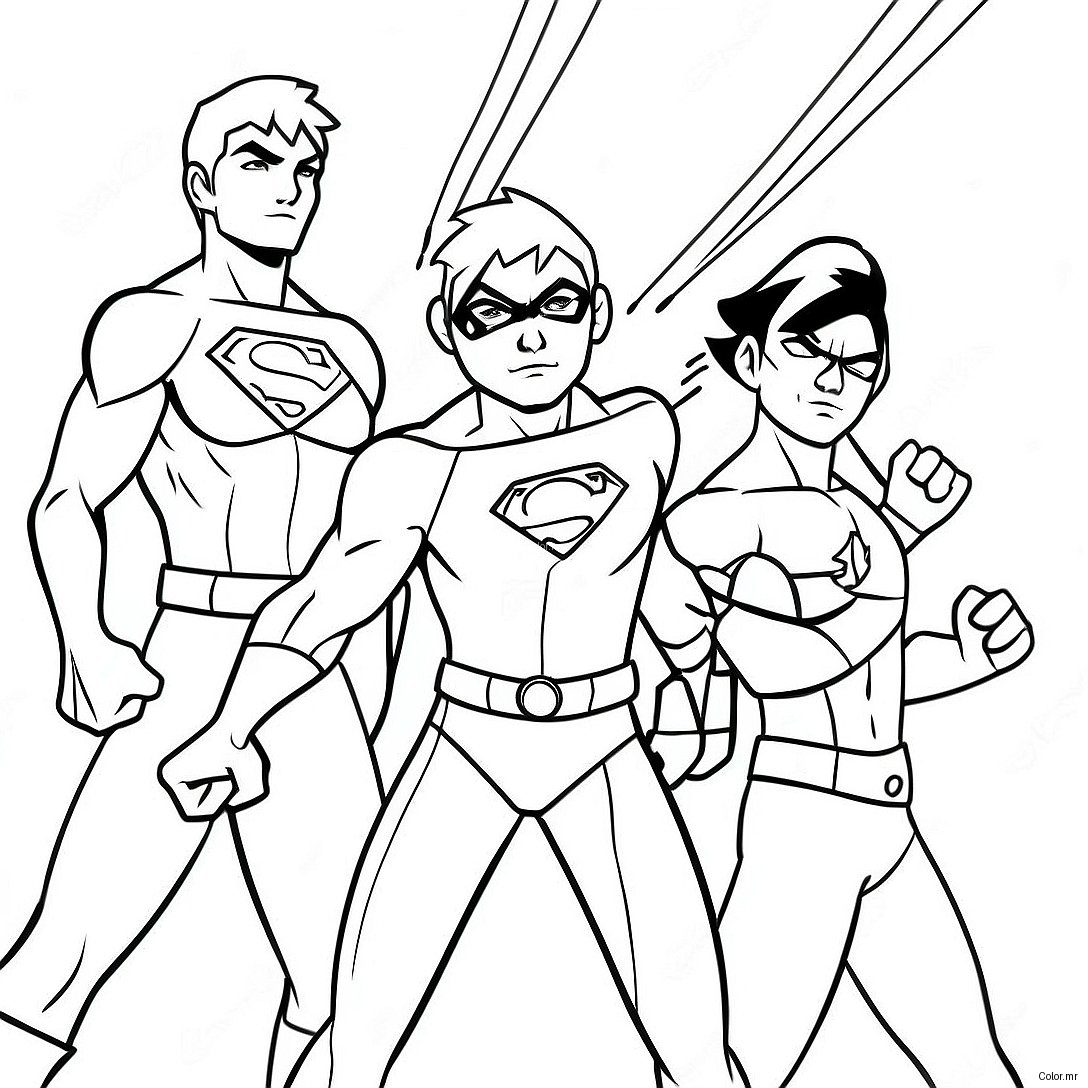 Young Justice Heroes In Action Coloring Page 71454 59049