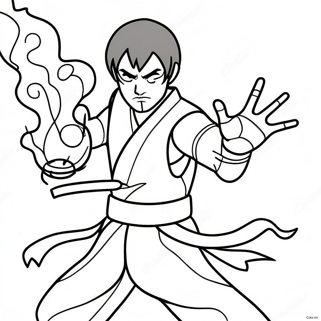 Zuko With Firebending Powers Coloring Page 54181 45121