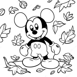 Pagina Da Colorare Di Topolino Tra Le Foglie Dautunno 10468-8591