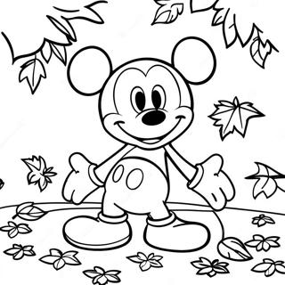 Pagina Da Colorare Di Topolino Tra Le Foglie Dautunno 10468-8592