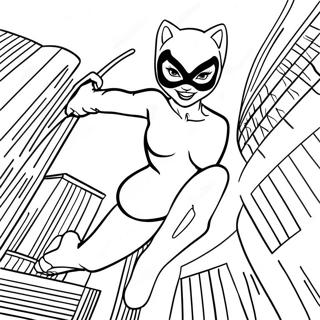 Pagina Da Colorare Di Catwoman Dinamica In Azione 10678-8757