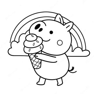 Pagina Da Colorare Di Peppa Pig Che Gusta Un Gelato Arcobaleno 10838-8885