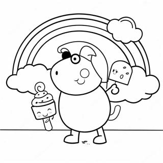 Pagina Da Colorare Di Peppa Pig Che Gusta Un Gelato Arcobaleno 10838-8886