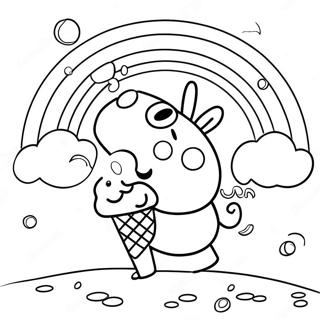 Pagina Da Colorare Di Peppa Pig Che Gusta Un Gelato Arcobaleno 10838-8888