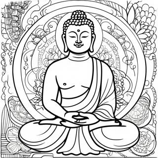 Pagina Da Colorare Di Meditazione Del Buddha Pacifico 11238-9214