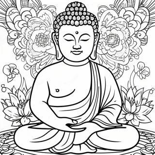 Pagina Da Colorare Di Meditazione Del Buddha Pacifico 11238-9216