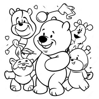 Pagina Da Colorare Festiva Di Winnie The Pooh E Amici 11608-9512