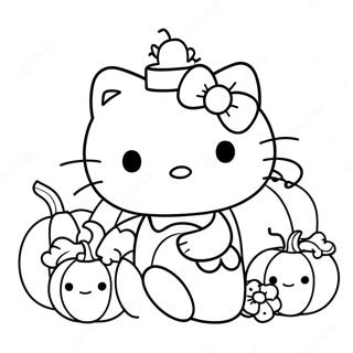 Pagina Da Colorare Di Hello Kitty Con La Zucca 12448-10357