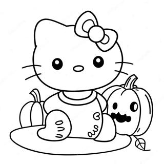 Pagina Da Colorare Di Hello Kitty Con La Zucca 12448-10359