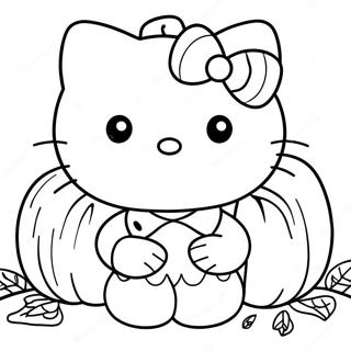 Pagina Da Colorare Di Hello Kitty Con La Zucca 12448-10360