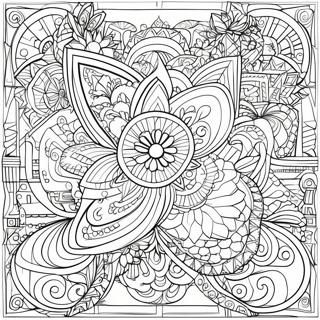 Pagina Da Colorare Di Forme Geometriche Intricate Illusioni Ottiche 12458-10368